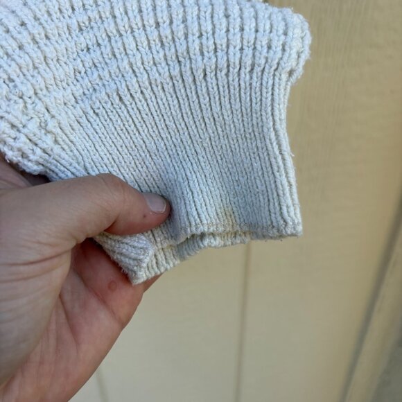 Vintage Members Only Crewneck Sweater Men's Large Cream Waffle Knit Cotton USA - Picture 4 of 7